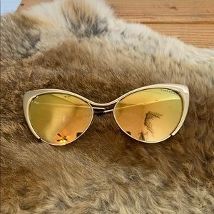 Tom Ford gold mirror cat eye sunglasses